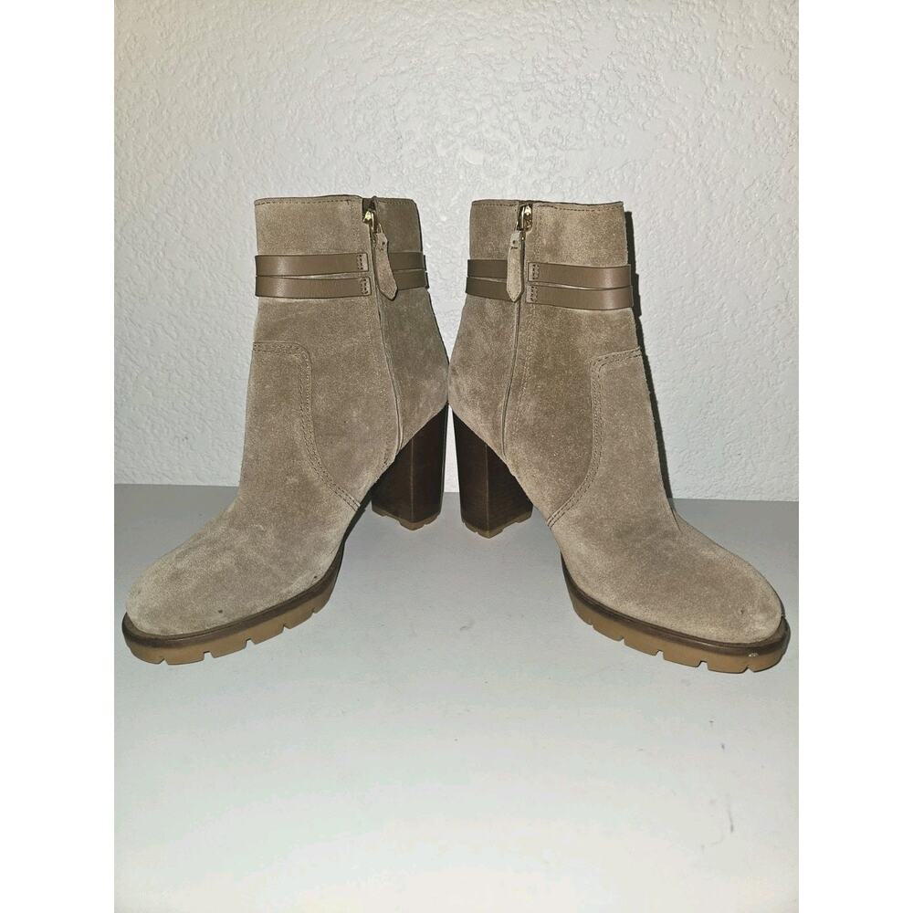 TORY BURCH Leigh 90 MM Lug Sole Booties Tan Women's SZ 7.5 - Picture 5 of 16